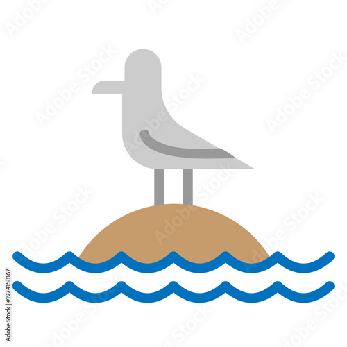 Seagull Vector Flat Icon Design