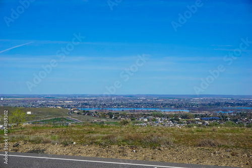 Kennewick Pasco and Richland Tri-Cities Washington from high vantage point