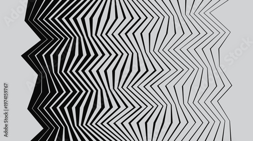 A parametric pattern with curves creating an angular design. Lines create dynamic movement. Abstract geometric background. Illustration for brochure, poster, cover, card, presentation, flyer or banner