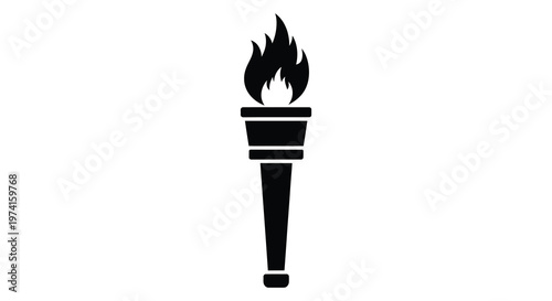 Black torch icon with prominent flame design a striking silhouette