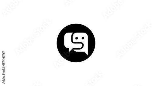 Chatbot icons logo vector in black and white, chatbot logo, chatbot vector, chatbot icon, robot, vector, illustration, symbol, button, vision, human, iris, web, eyeball, design, sign, ball, circle, bu