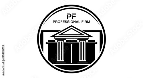 Professional firm logo with columns.