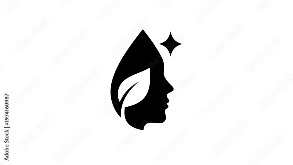 Fototapeta premium skincare icon logo vector in black and white in editable file, skincare logos, skincare cream logo vector, isolated, white, equipment, object, lens, old, photo, film, photography, metal, serum