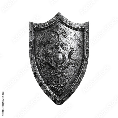 Professional Security Shield Isolated on White Background for Security Concepts