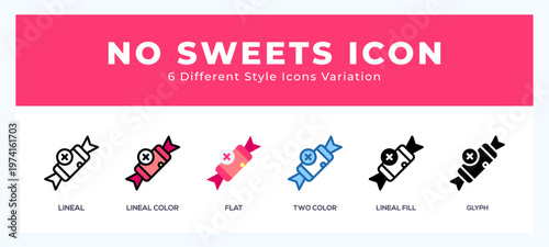 No sweets pack of icons. vector illustration.