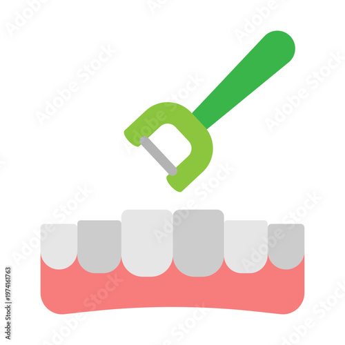 Tooth Floss Vector Flat Icon Design