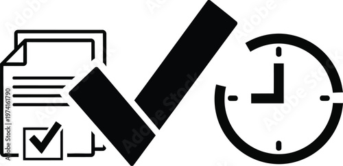 checklist and clock icon