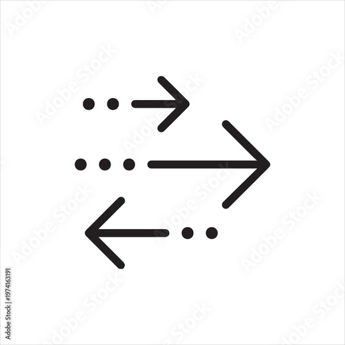 Thin Outline Transactions Icon. Such a Line sign as Transaction and Exchange or Transfer, Arrows Left and Right. Vector Computer Custom Pictograms EPS 10 for Web on White Background, Editable Stroke.