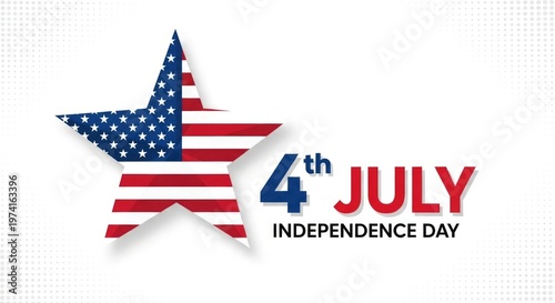 Free Download Celebrating independence day patriotic american star with 4th of july text festive design - GFXLoad