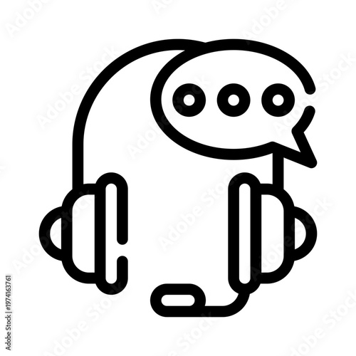 chatheadset line icon