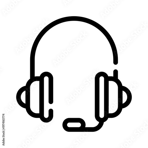 headset line icon