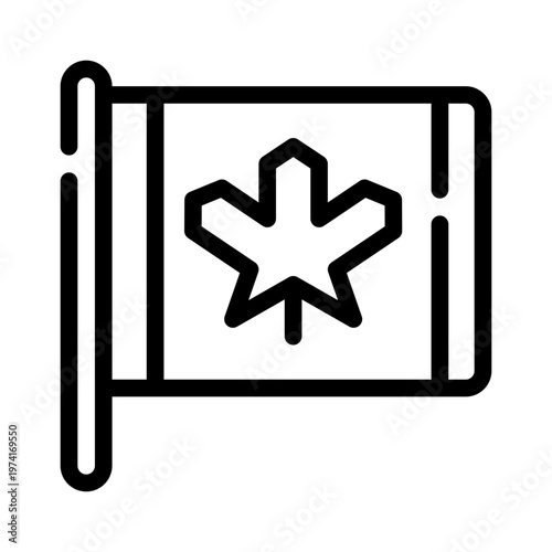 Canadian flag line icon