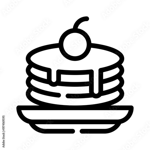 pancakes line icon