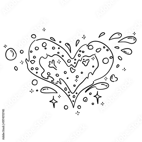 bubble fizz explode in heart shape