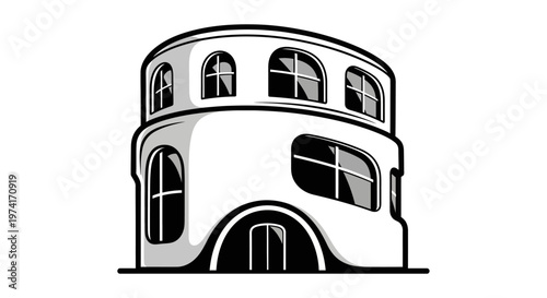 Building with rounded architectural design.