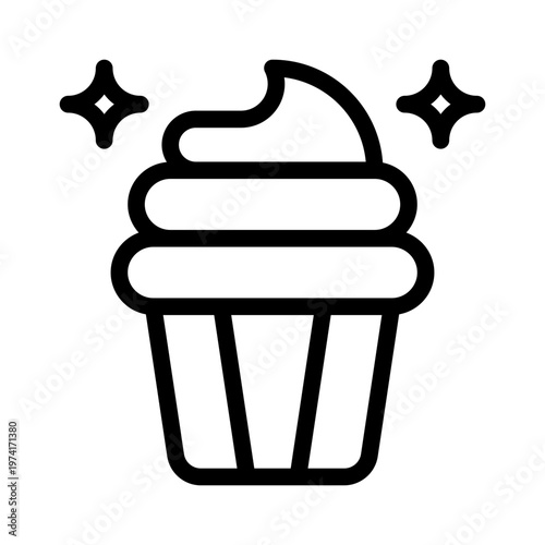cupcake line icon