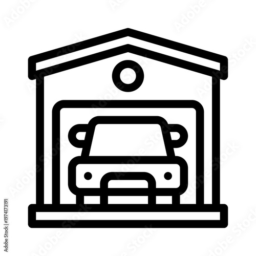 car garage line icon