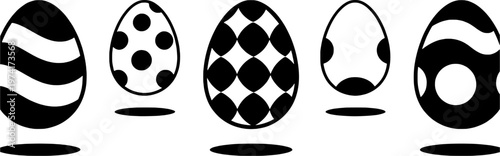 Bold Geometric Easter Egg Collection, Set of Five High Contrast Symbols