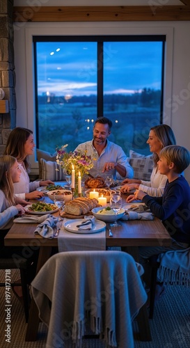 Family Dinner Gathering at Home with Joyful Moments.
