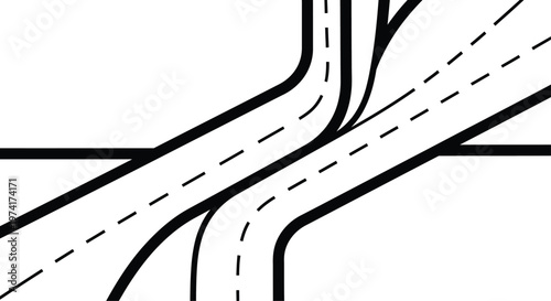 Highway interchange roads, traffic infrastructure