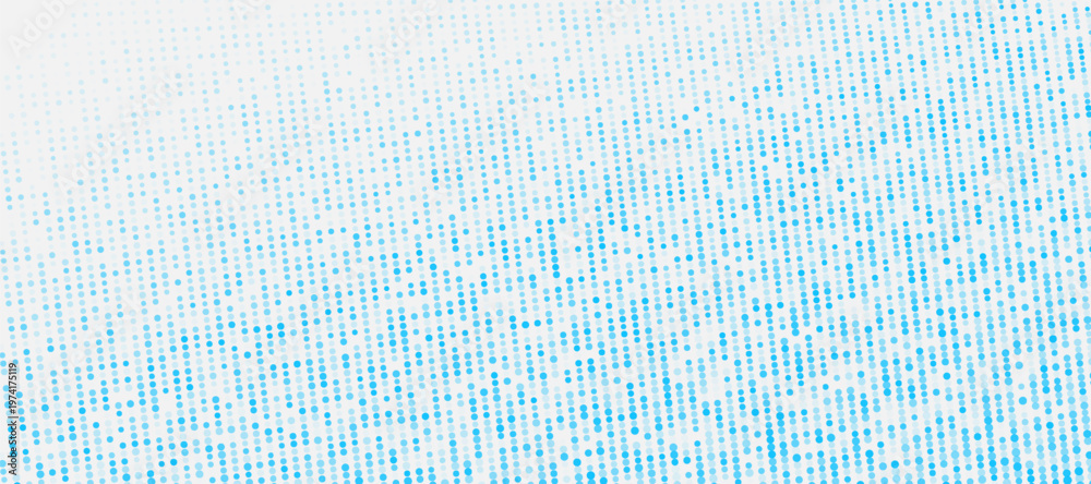 Fototapeta premium Bright blue minimal dotted lines abstract background. Geometric tech concept vector halftone design