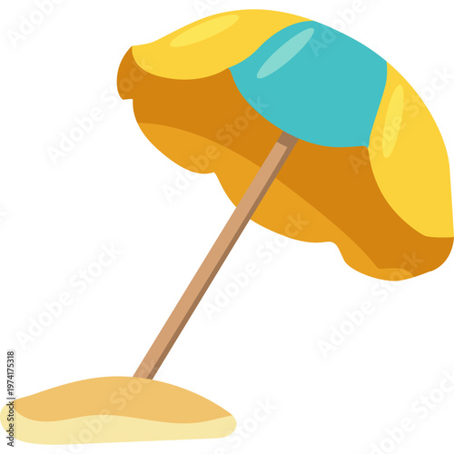 Umbrella Beach Illustration