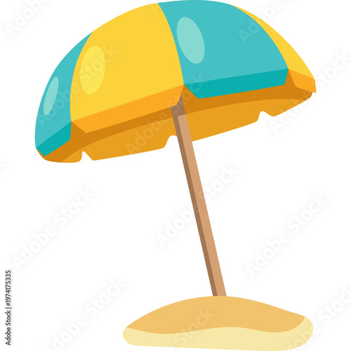 Umbrella Beach Illustration