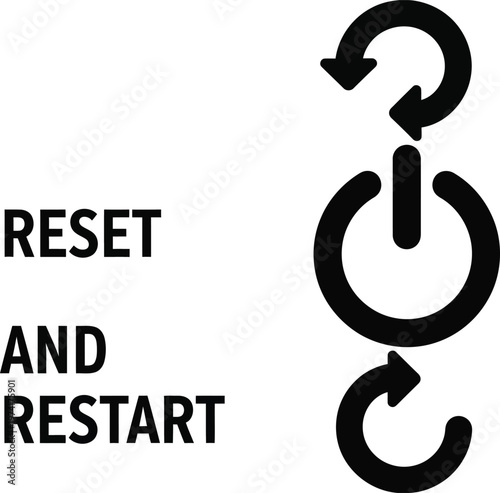 reset and restart concept with arrows