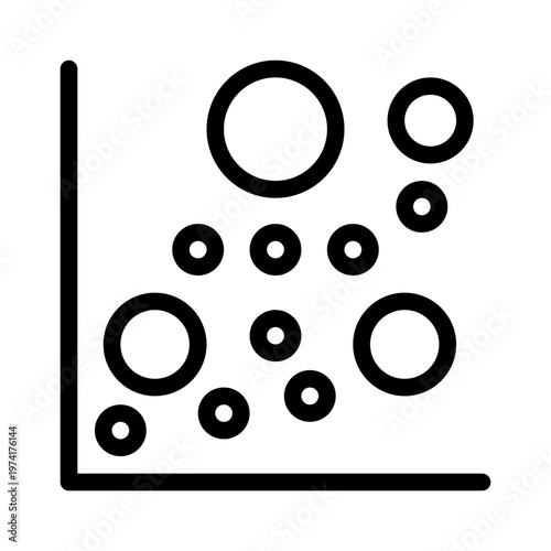 bubble chart line icon