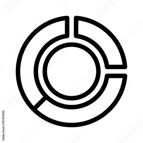 donut chart line icon