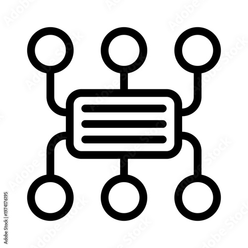 mind map line icon