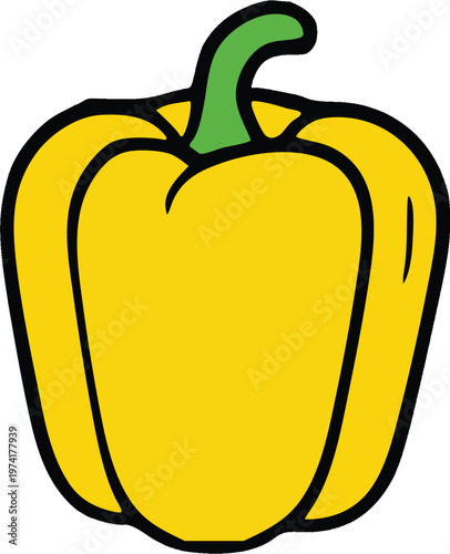 illustration of a yellow capsicum