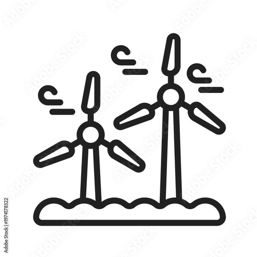 Wind Turbine Cluster Icon