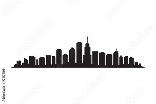 City Skyline Silhouette Black Vector
