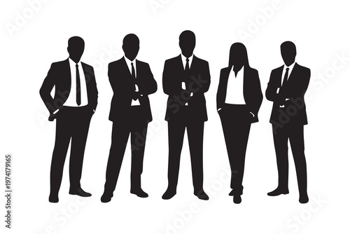 Business Team Silhouette Group of Men and Woman