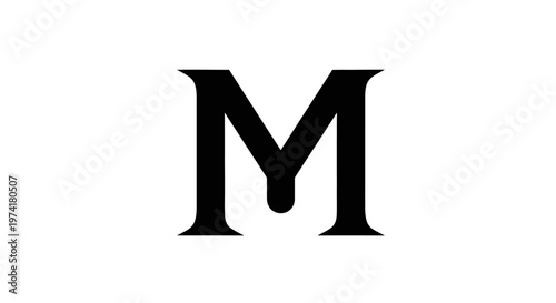 Large black letter M symbol.