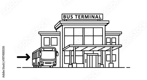 Large Bus at Bus Terminal Station.