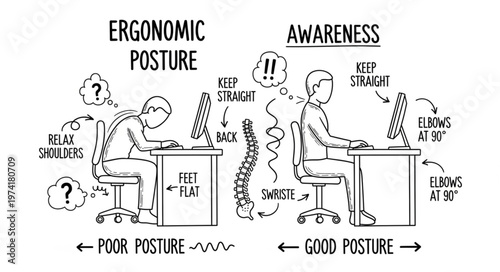 Ergonomic Posture Awareness for Good Health and Productivity.