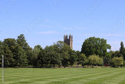 Schilderij op canvas View across Merton Field towards Magdalen College, Oxford