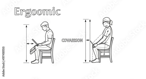 Ergonomic Sitting Posture Comparison for Health and Comfort.