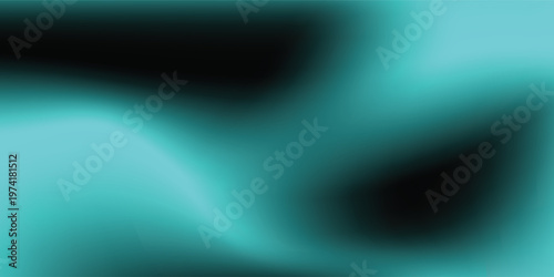 Illustration blurred gradient background in teal and black, smooth flowing wave shapes, soft glow lighting, soft blended gradients with depth, vector illustration art
