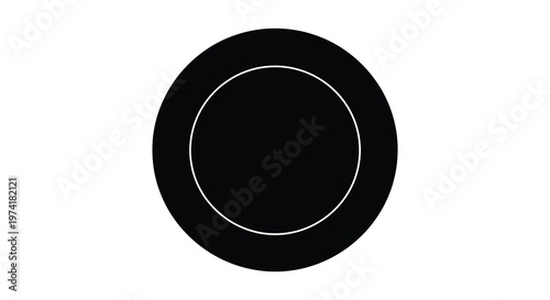 Black concentric circles form a minimalist graphic strong silhouette high quality