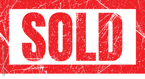 Red sold stamp on with scratches