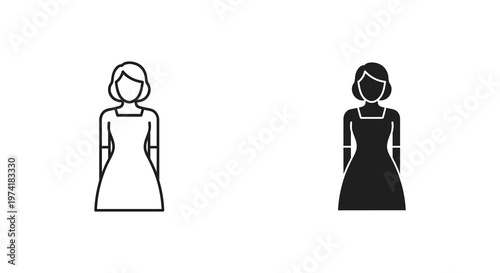 Two female figures depicted in contrasting styles a black silhouette