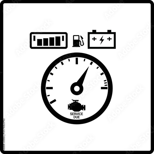 Service due car dashboard warning light.