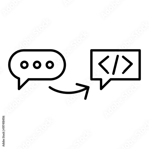 vibe coding line icon with editable stroke