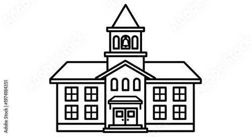 School Building Architecture Design Illustration.
