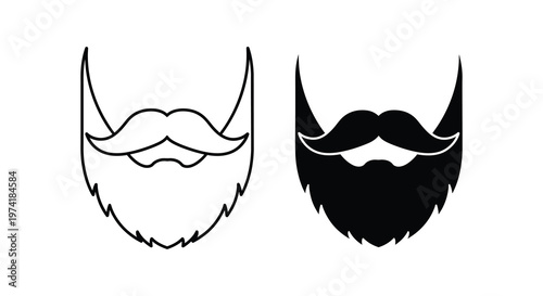 Two contrasting beard styles are displayed as a striking black silhouette
