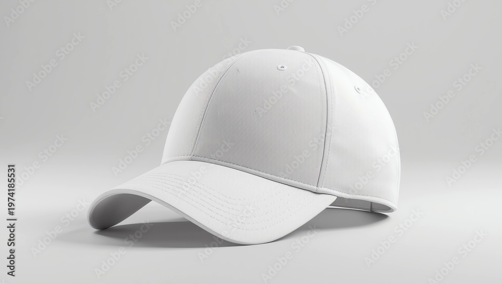 Fototapeta premium White baseball cap mockup on grey background, front view