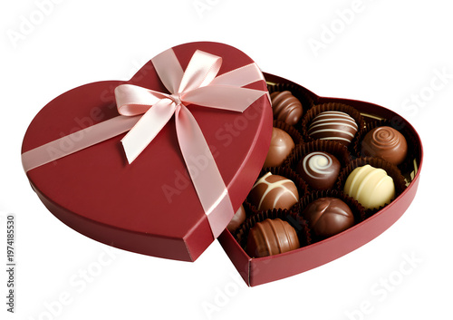 Heart shaped box of assorted chocolates, Valentine's Day treats, gift box, sweets